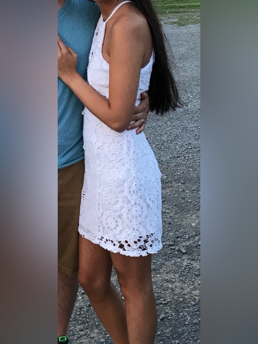 White Crochet Lace Halter Dress - Women's Summer Dress